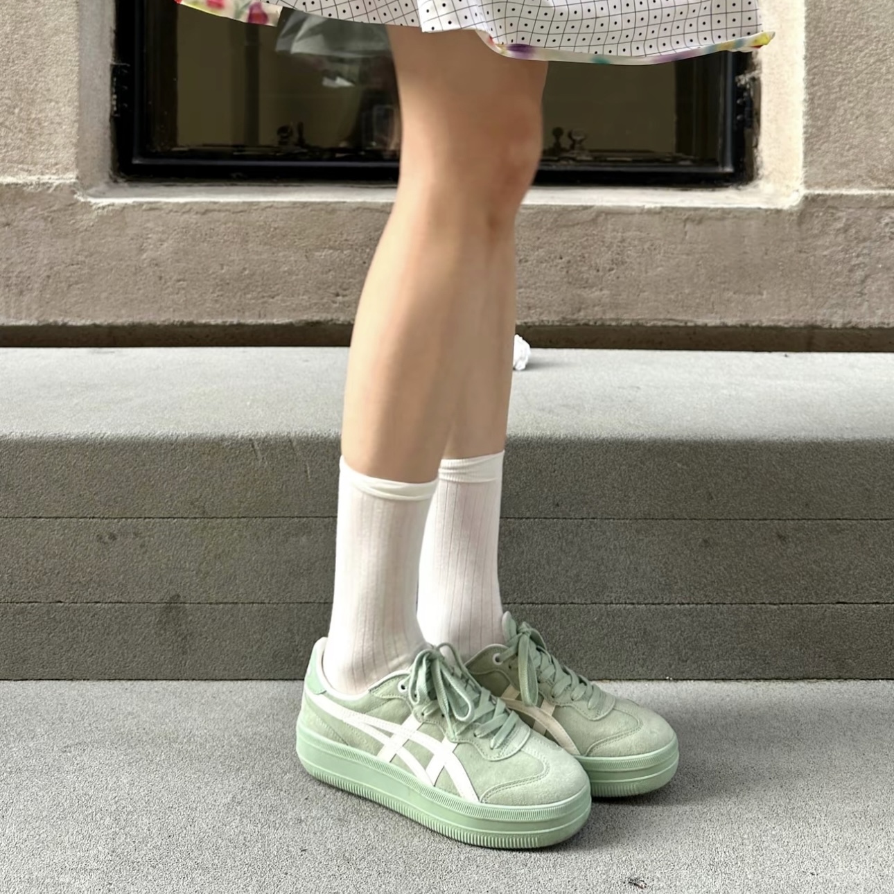 ONITSUKA TIGER TOKUTEN CHUNK 薄荷綠 厚底 增高 百搭 鬼塚虎 女鞋 1183C426-300