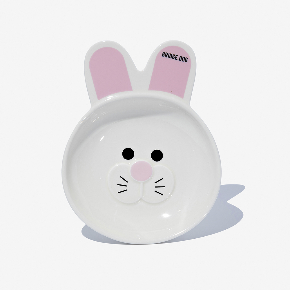 BRIDGE. DOG 白底邦尼兔陶瓷盤 (粉)