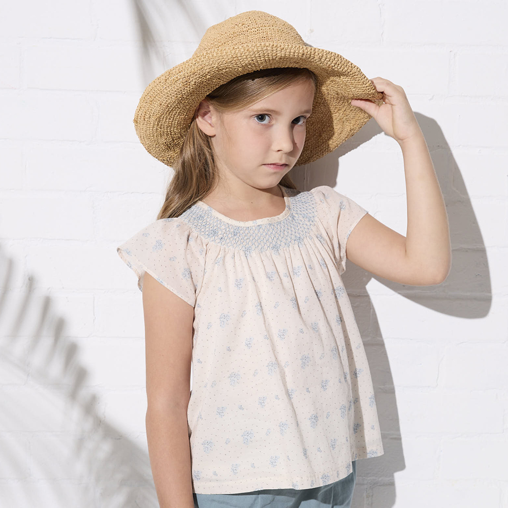 PIPPY 典雅小花點點印花純棉上衣 米