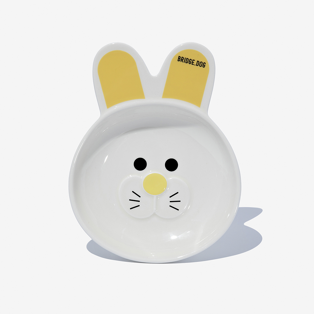 BRIDGE. DOG 白底邦尼兔陶瓷盤 (黃)