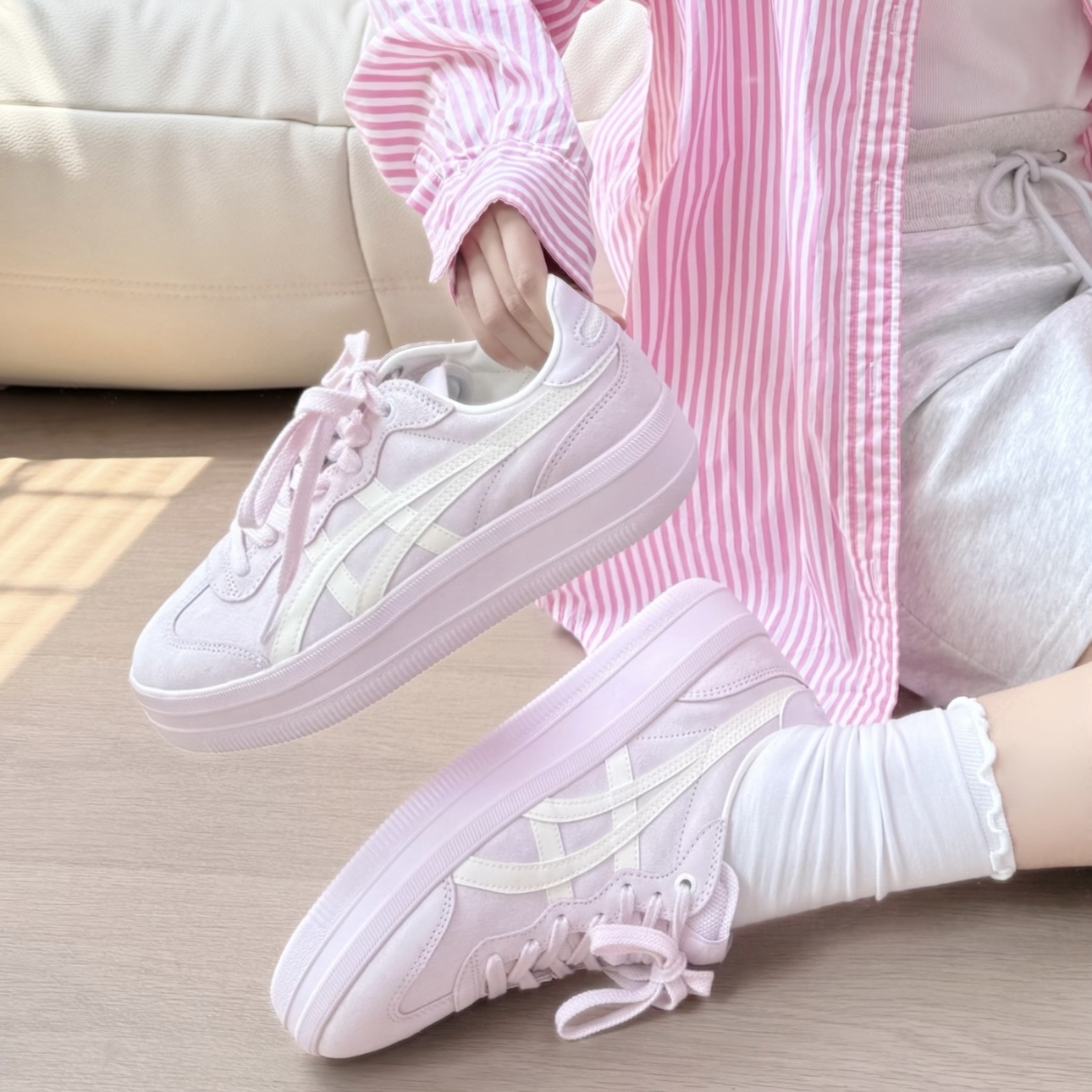 ONITSUKA TIGER TOKUTEN CHUNK 櫻花粉 厚底 增高 鬼塚虎 女鞋 1183C426-700