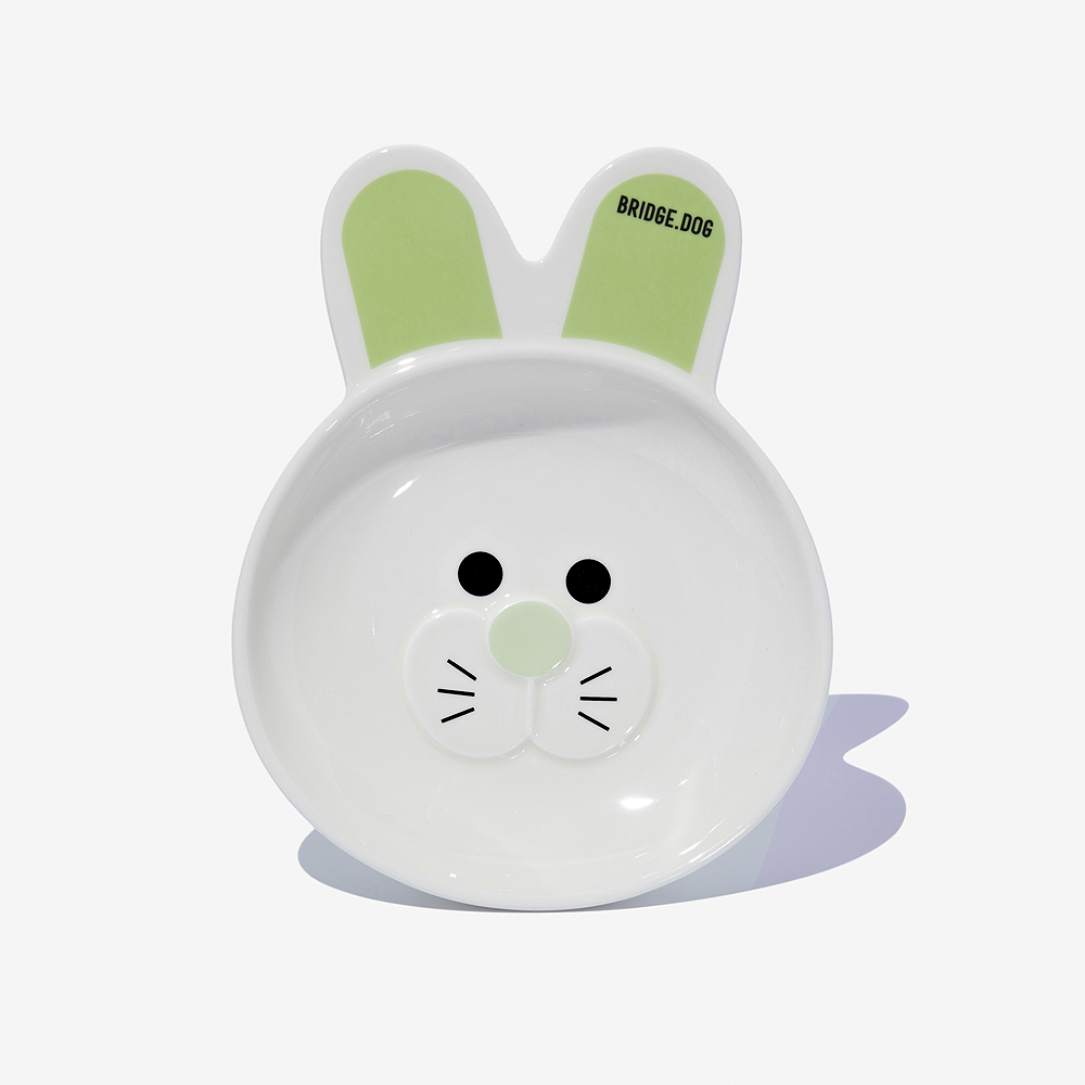 BRIDGE. DOG 白底邦尼兔陶瓷盤 (紫)