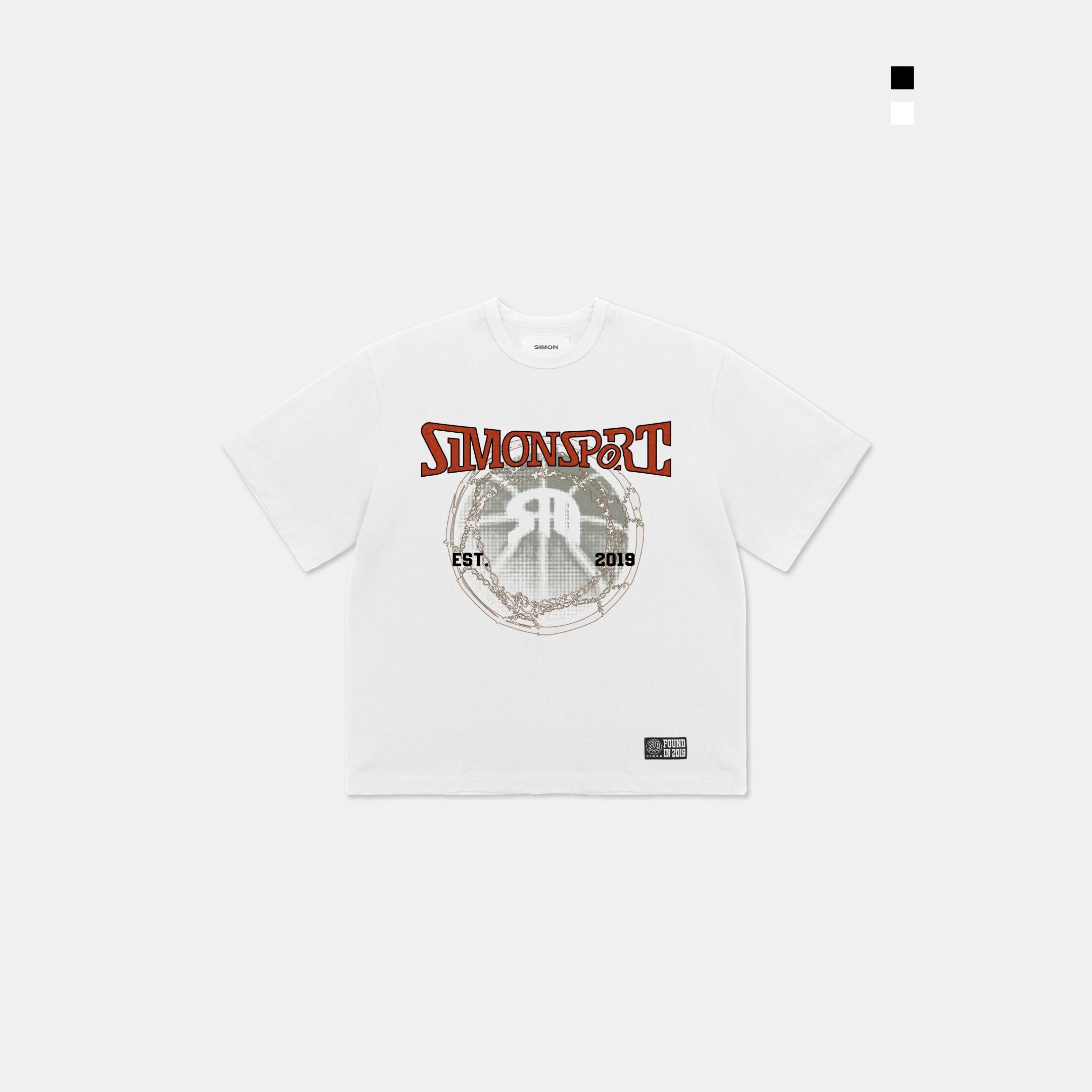 SIMON MADE TS-2523-02  SWISH籃網 下墜 短T