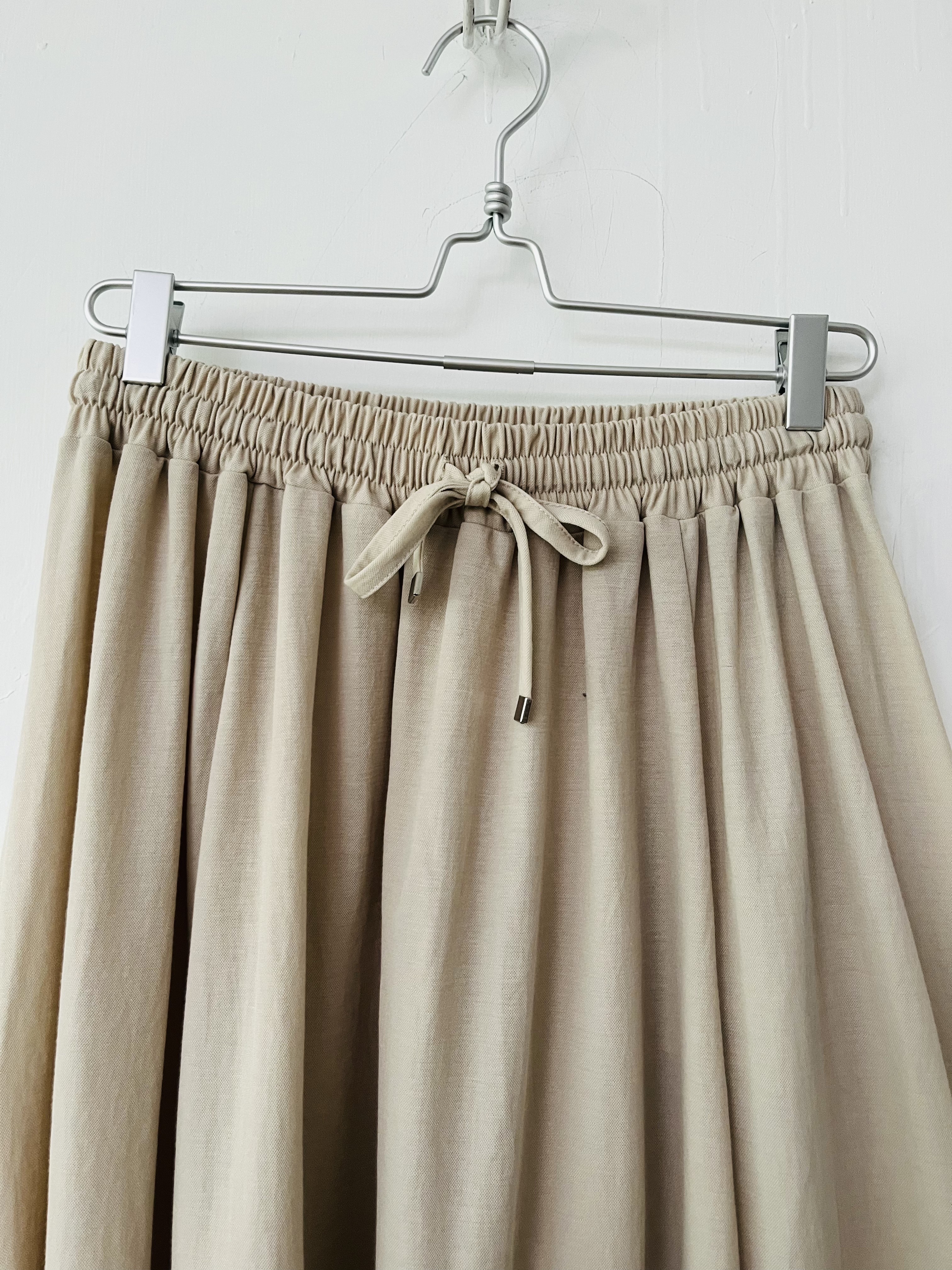 米色全橡筋裙