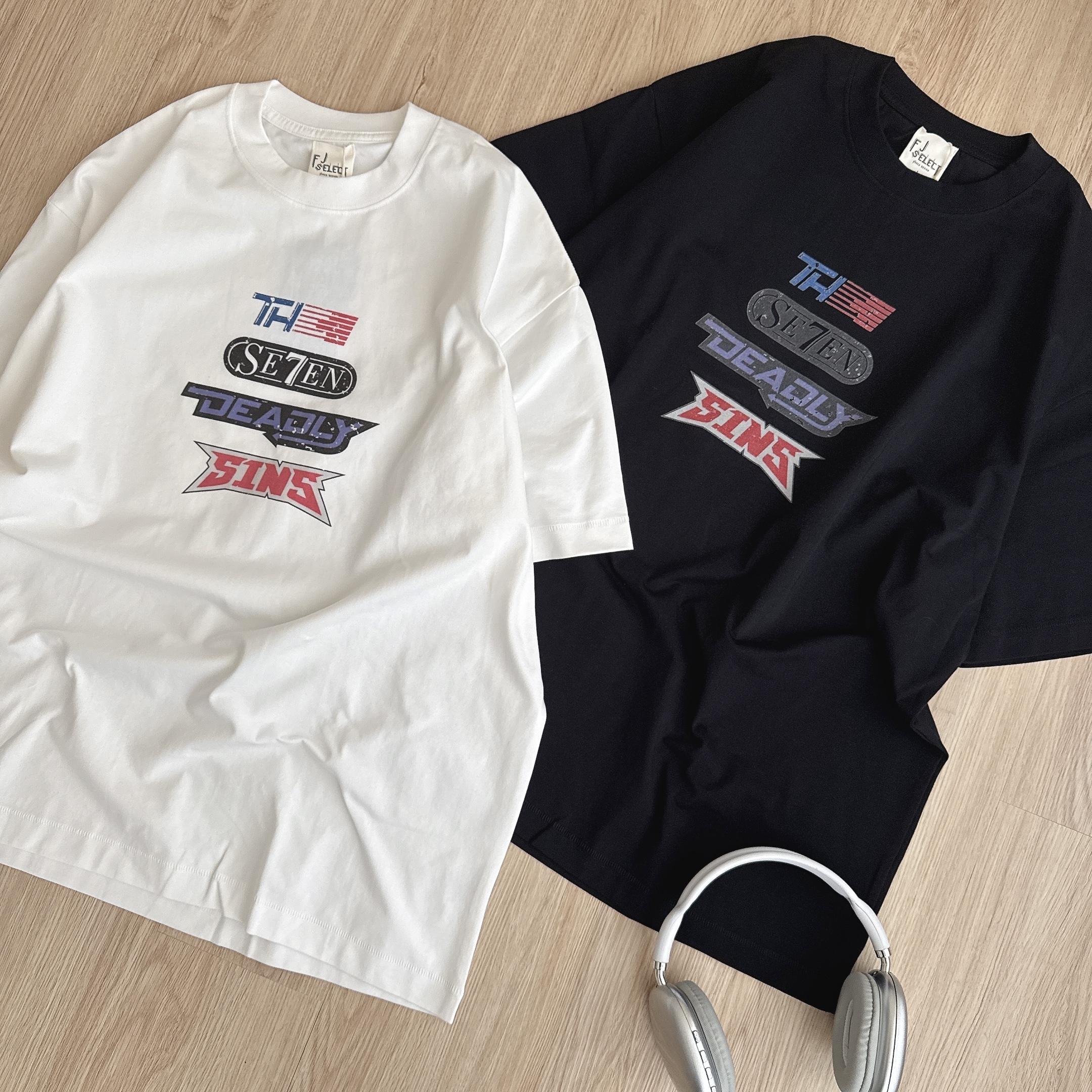 1200!!（現貨）SBE004 美式 街頭 仿舊印花 七宗罪 SORONA 涼感短T