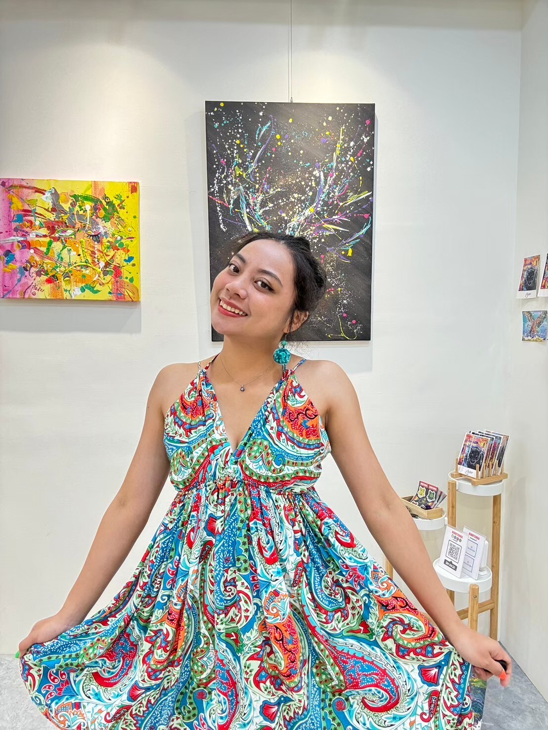 TOAG選品 / 美背綁帶短洋裝（變形蟲 藍/黑）