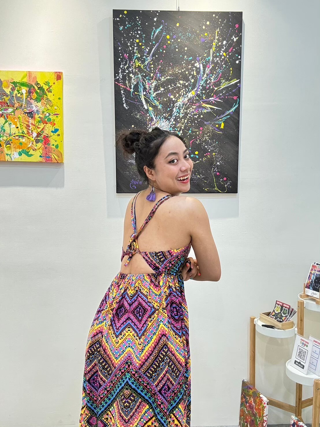 TOAG選品 / 美背綁帶短洋裝（圖騰 紫/藍/橘）