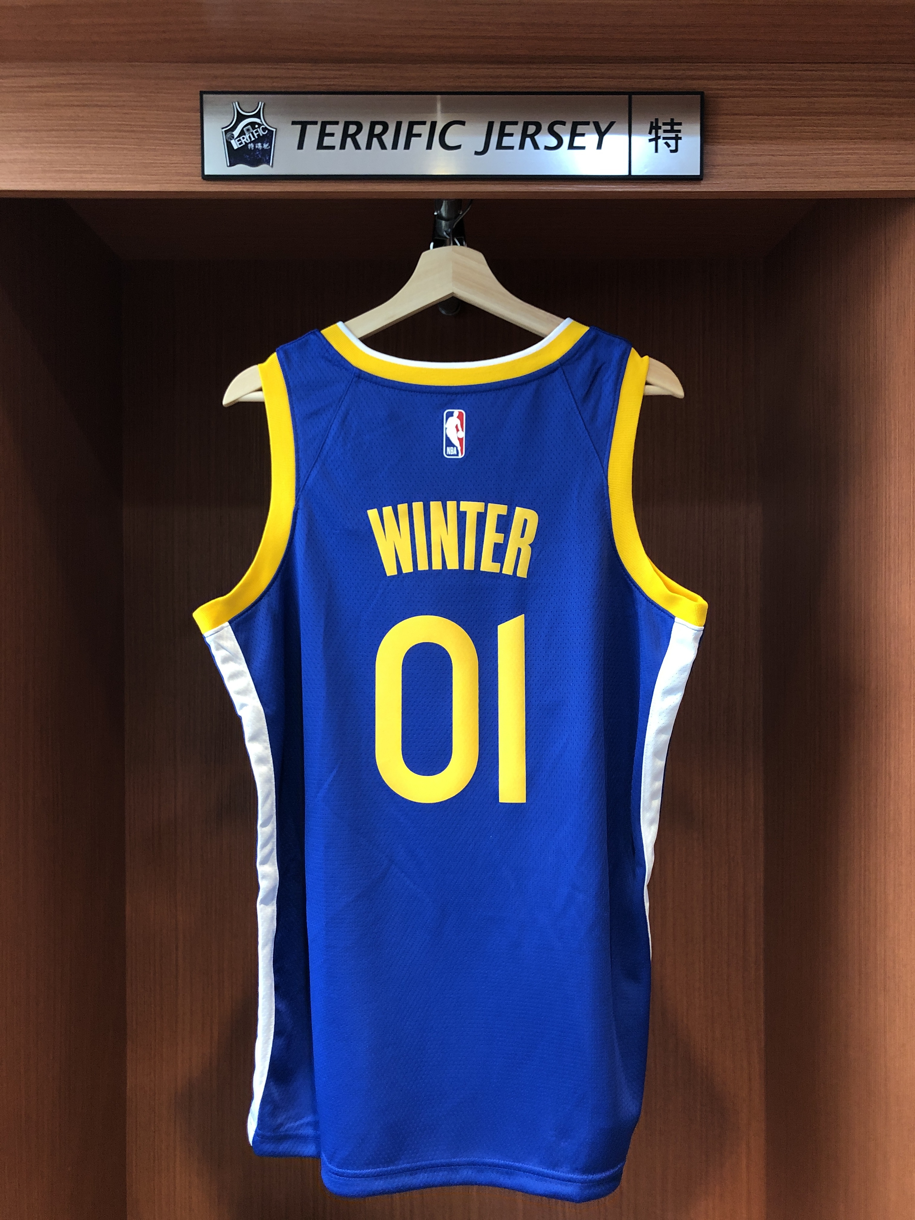 NBA球衣 Winter #01 aespa 金州勇士藍 Icon Nike Swingman 球迷版 熱轉印 全新