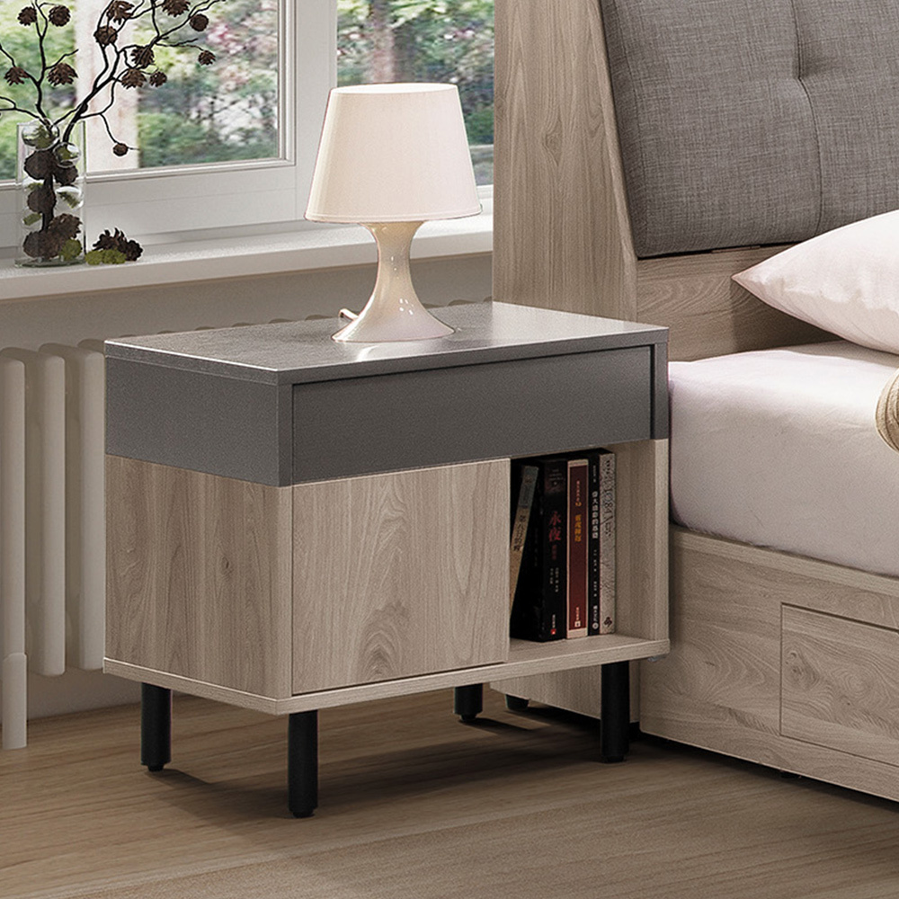 德特1.6尺工業風床頭櫃/單抽收納置物櫃