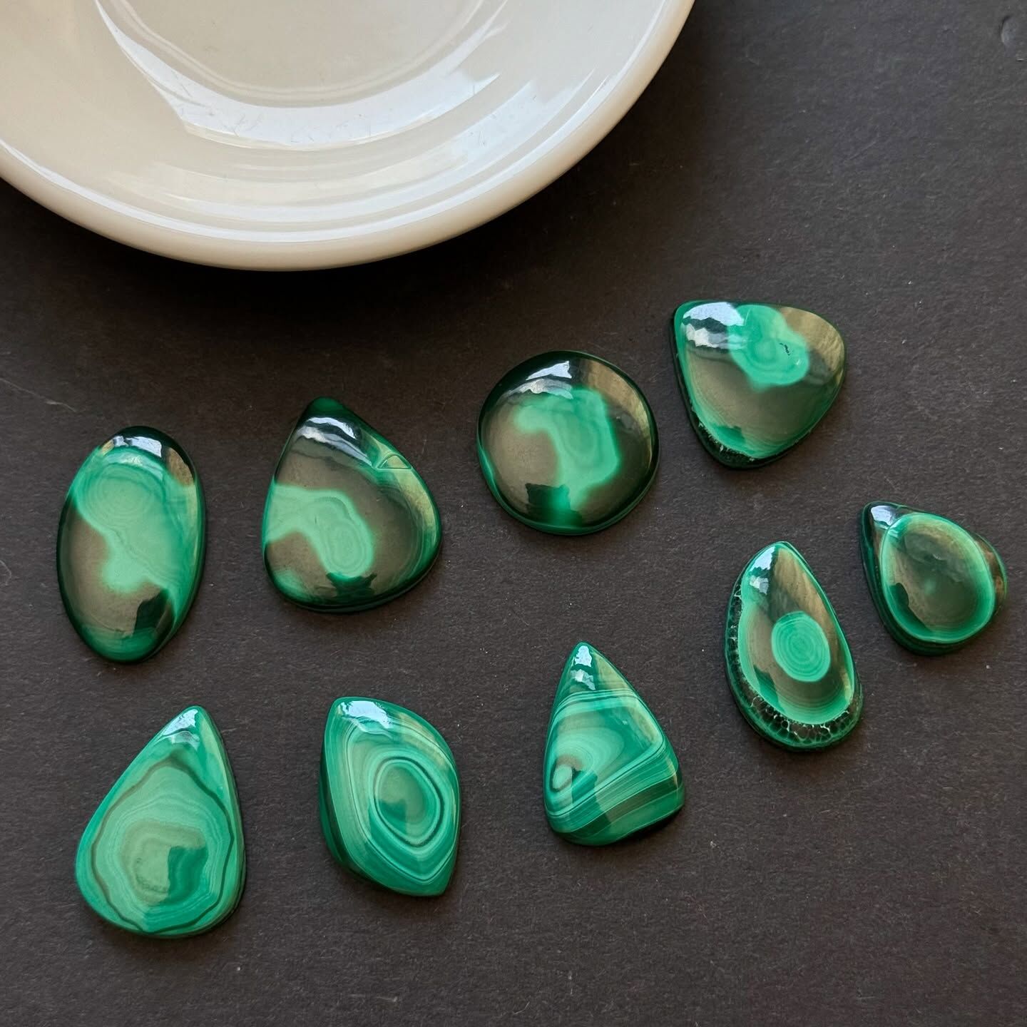 [原石] 孔雀石 水晶蛋面 水晶墜面