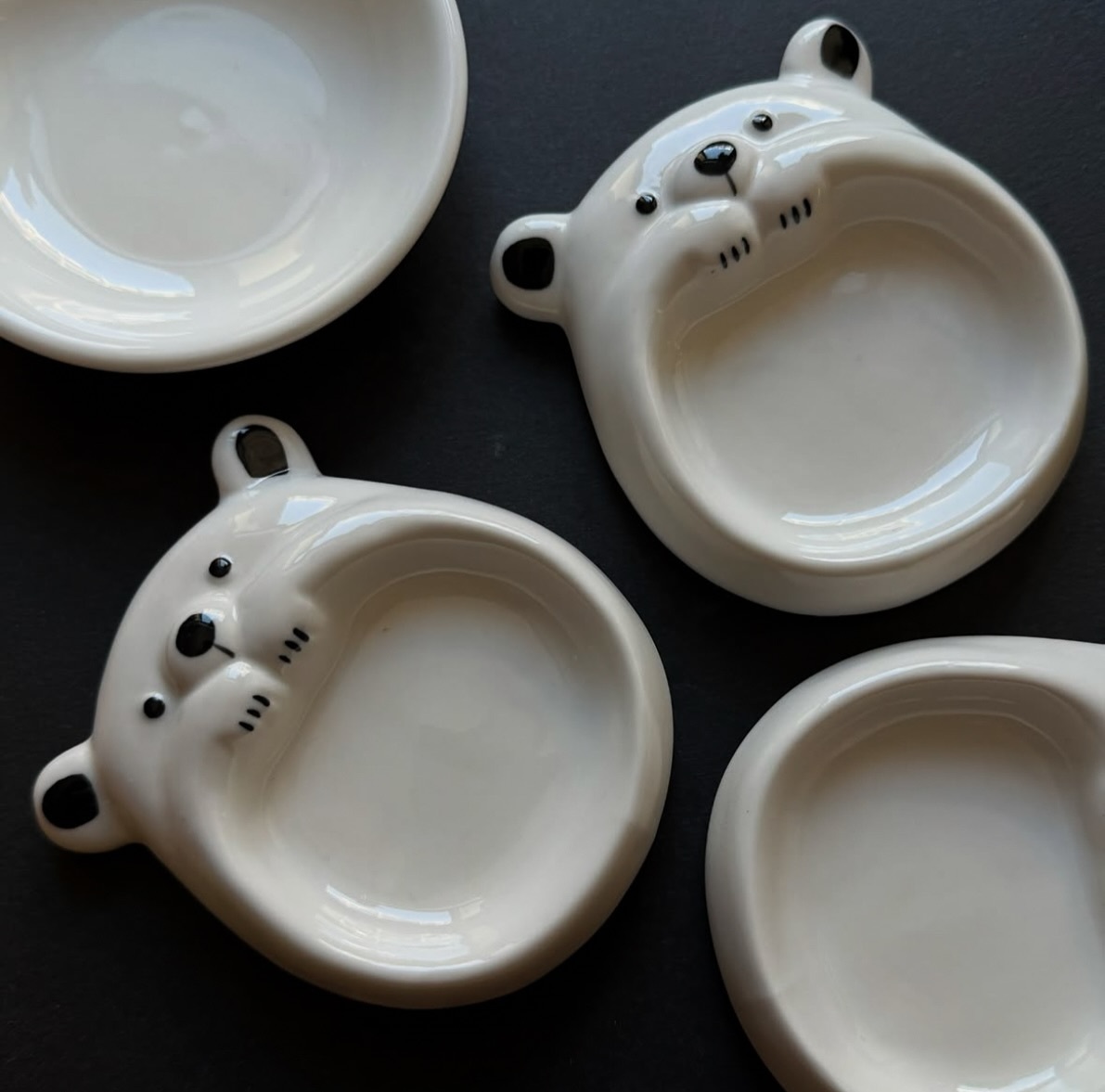 [原石] 水晶收納盤 玻璃材質 白熊造型