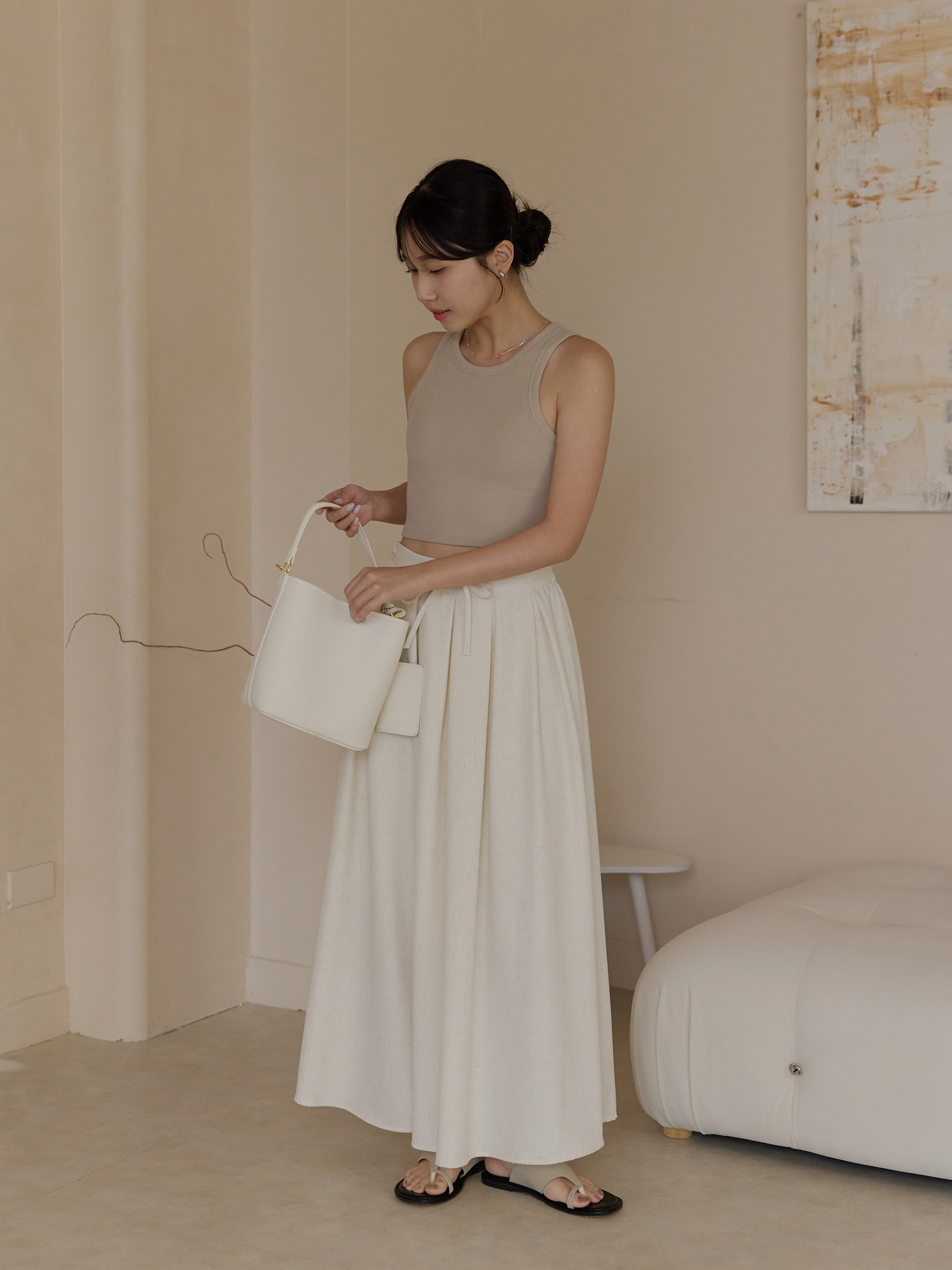 垂墜感遮肉棉麻傘裙