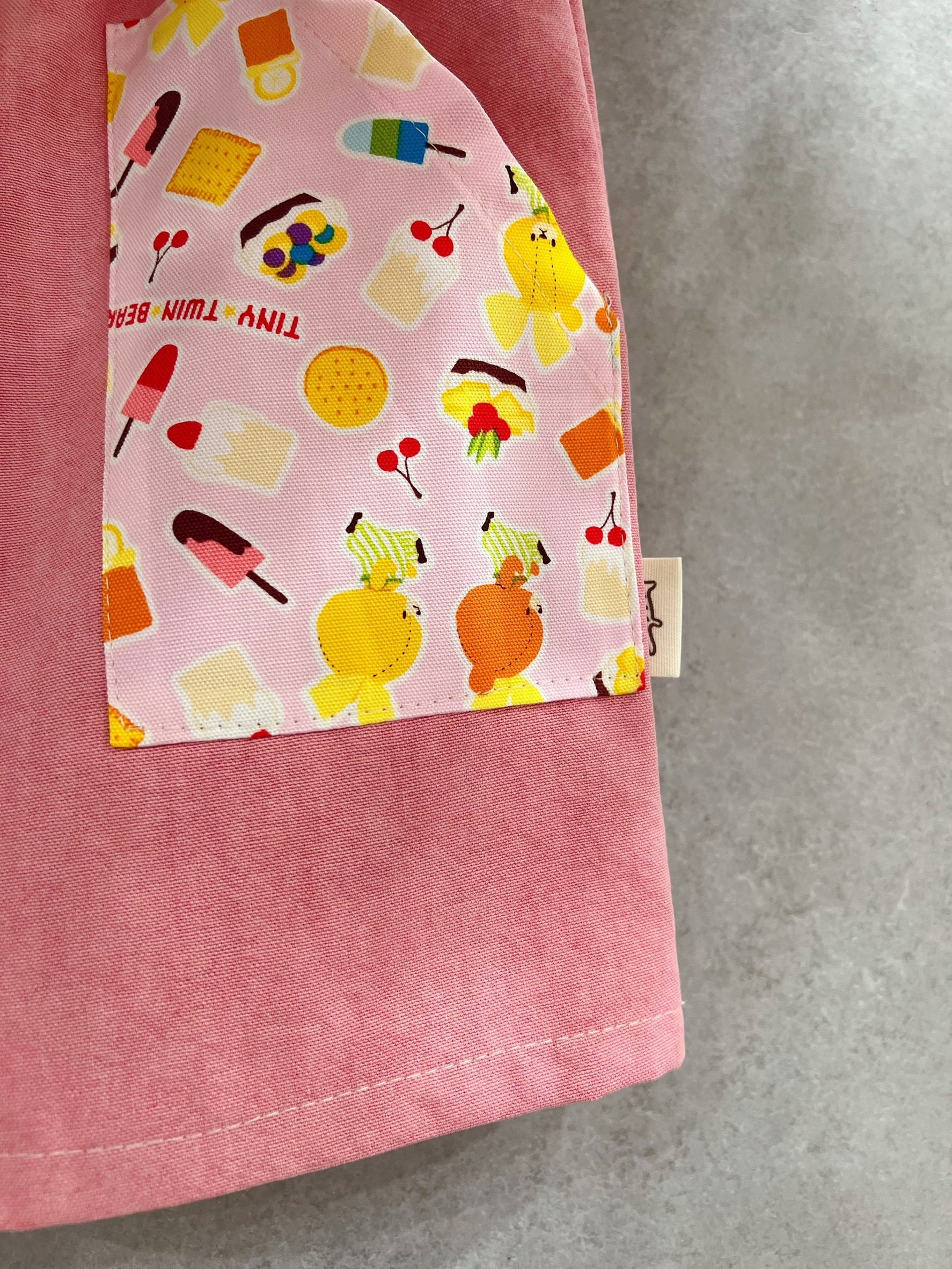 拼接小熊學校 斜口袋短褲（90）