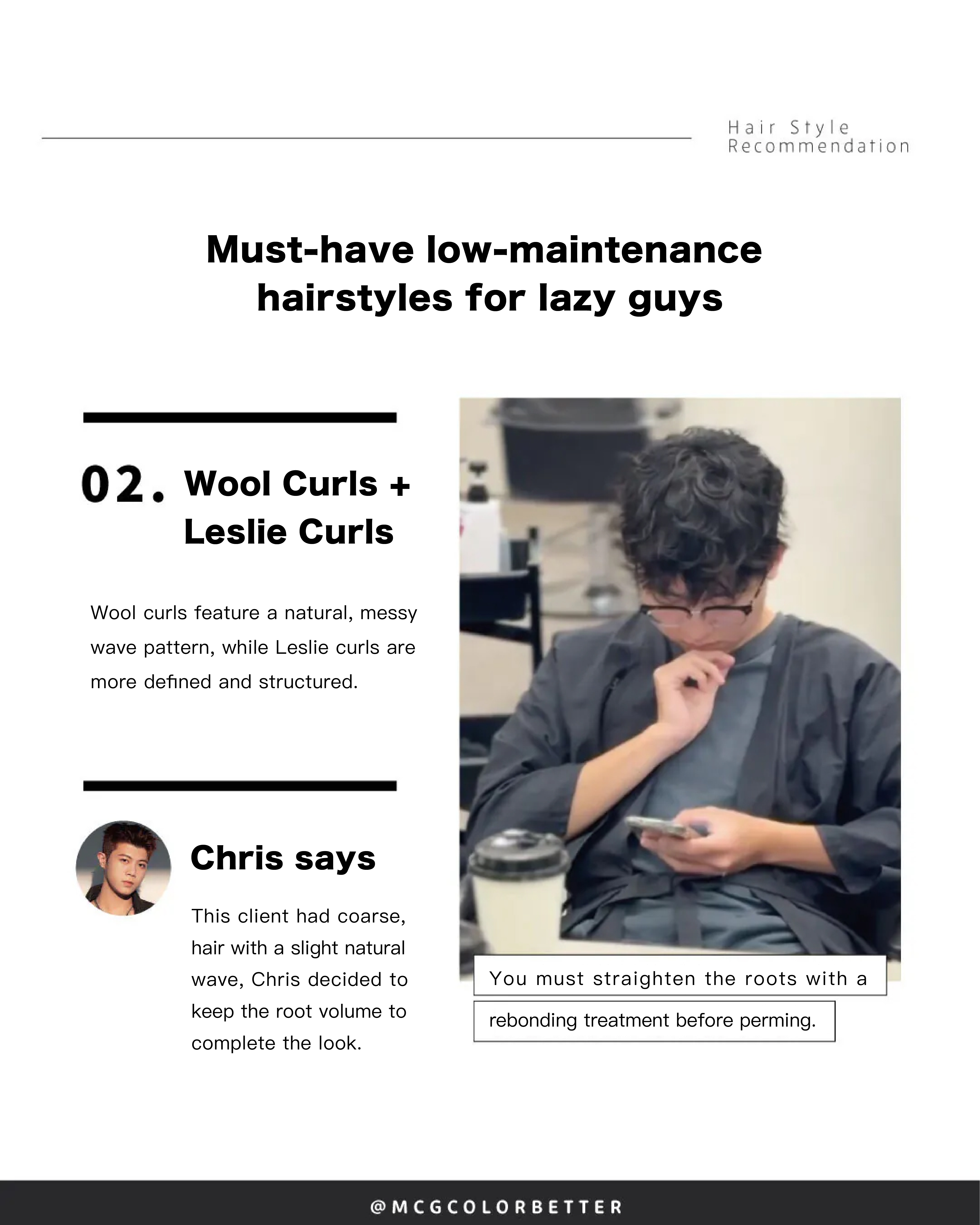 Men’s hairstyle recommendation 2: Wool Curls + Leslie Curls