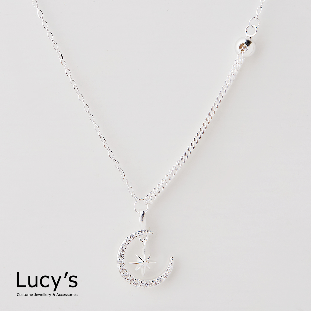 925純銀 閃耀彎月 項鍊 (119748)