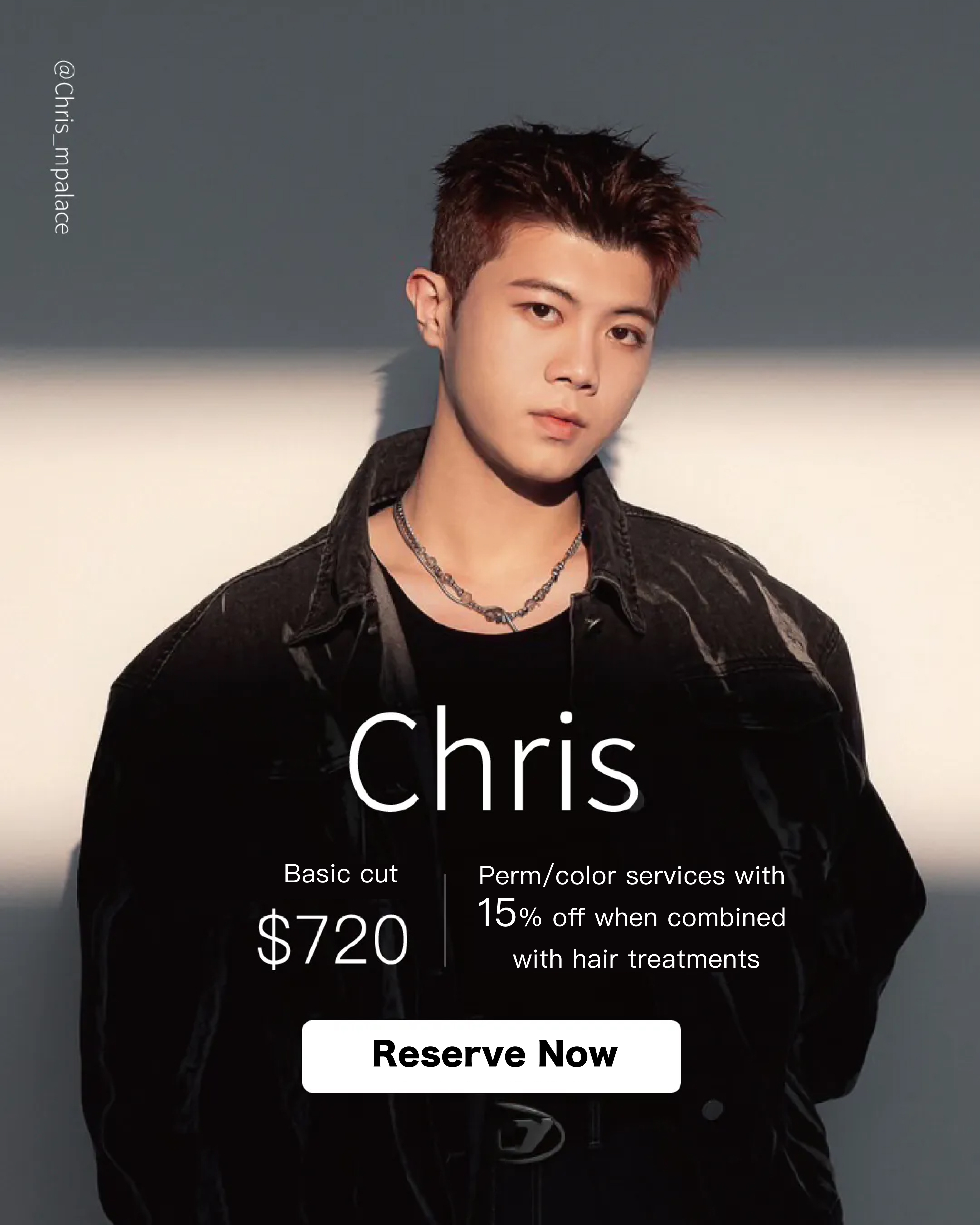 Recommended men’s hairstylist in Taichung: Chris