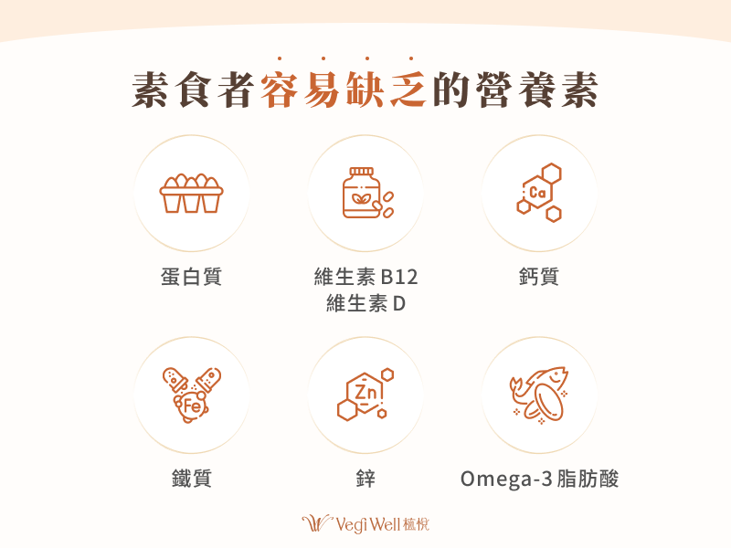 素食者容易缺乏的營養素