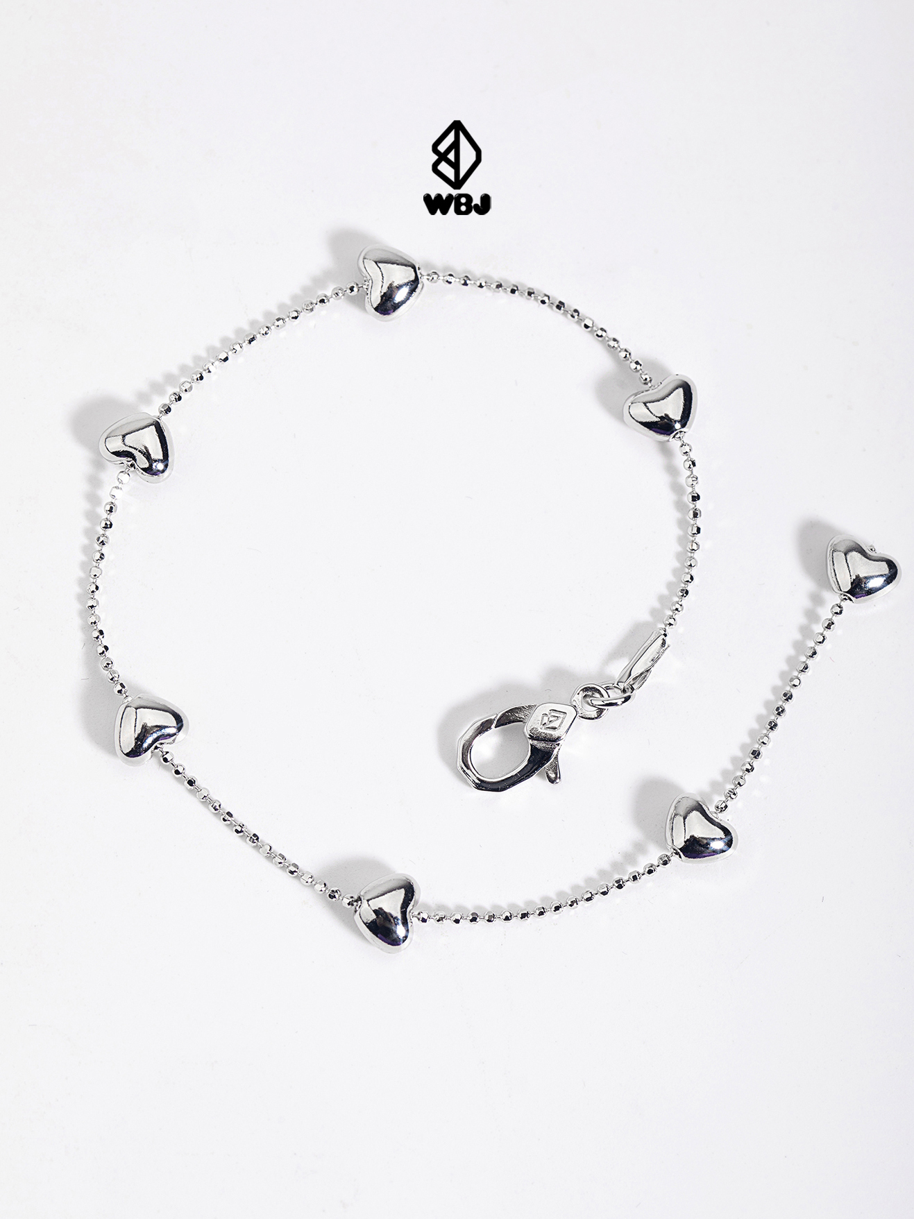 WBJ訂製珠寶 6mm純銀愛心手鍊