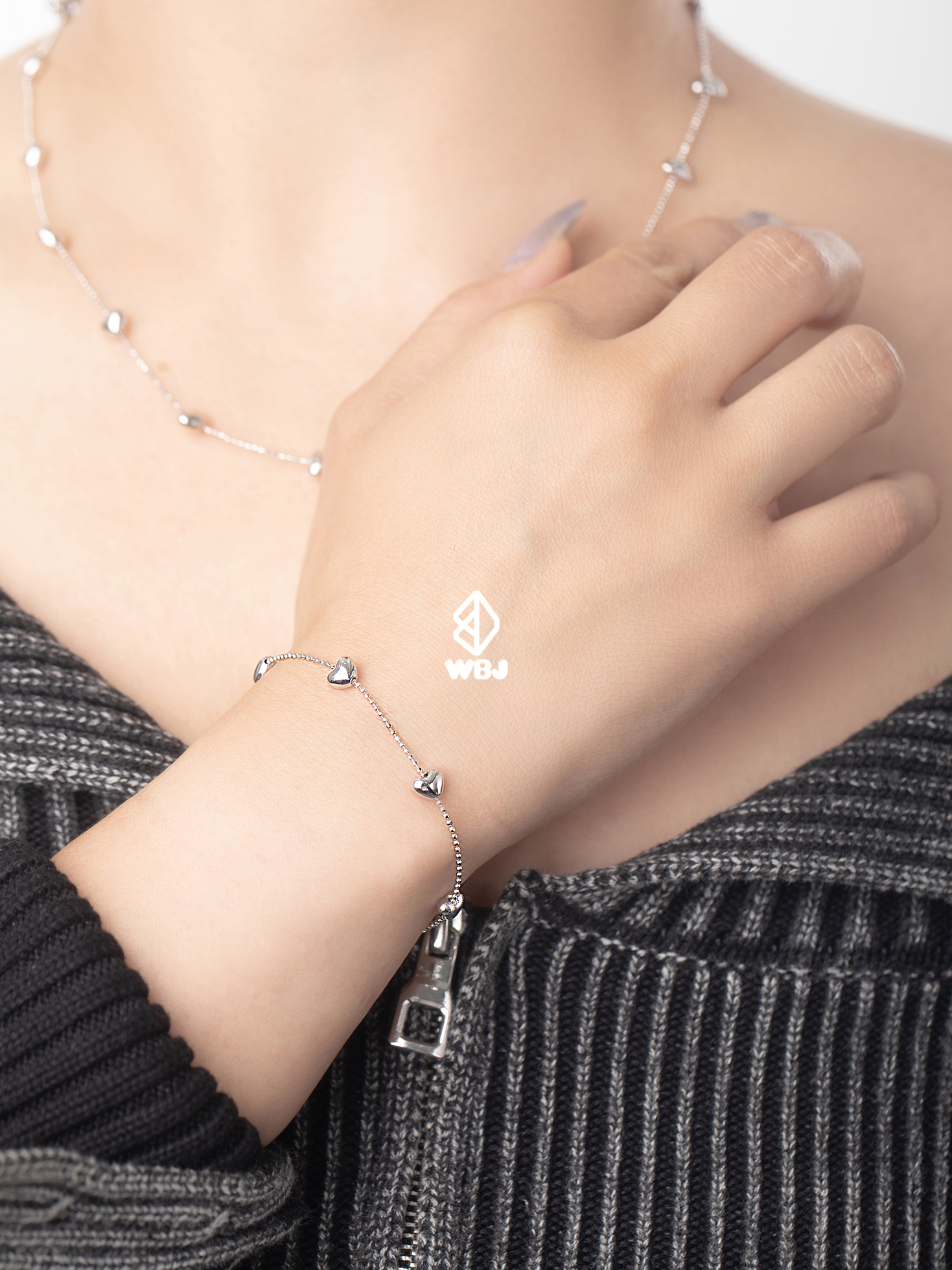 WBJ訂製珠寶 6mm純銀愛心手鍊