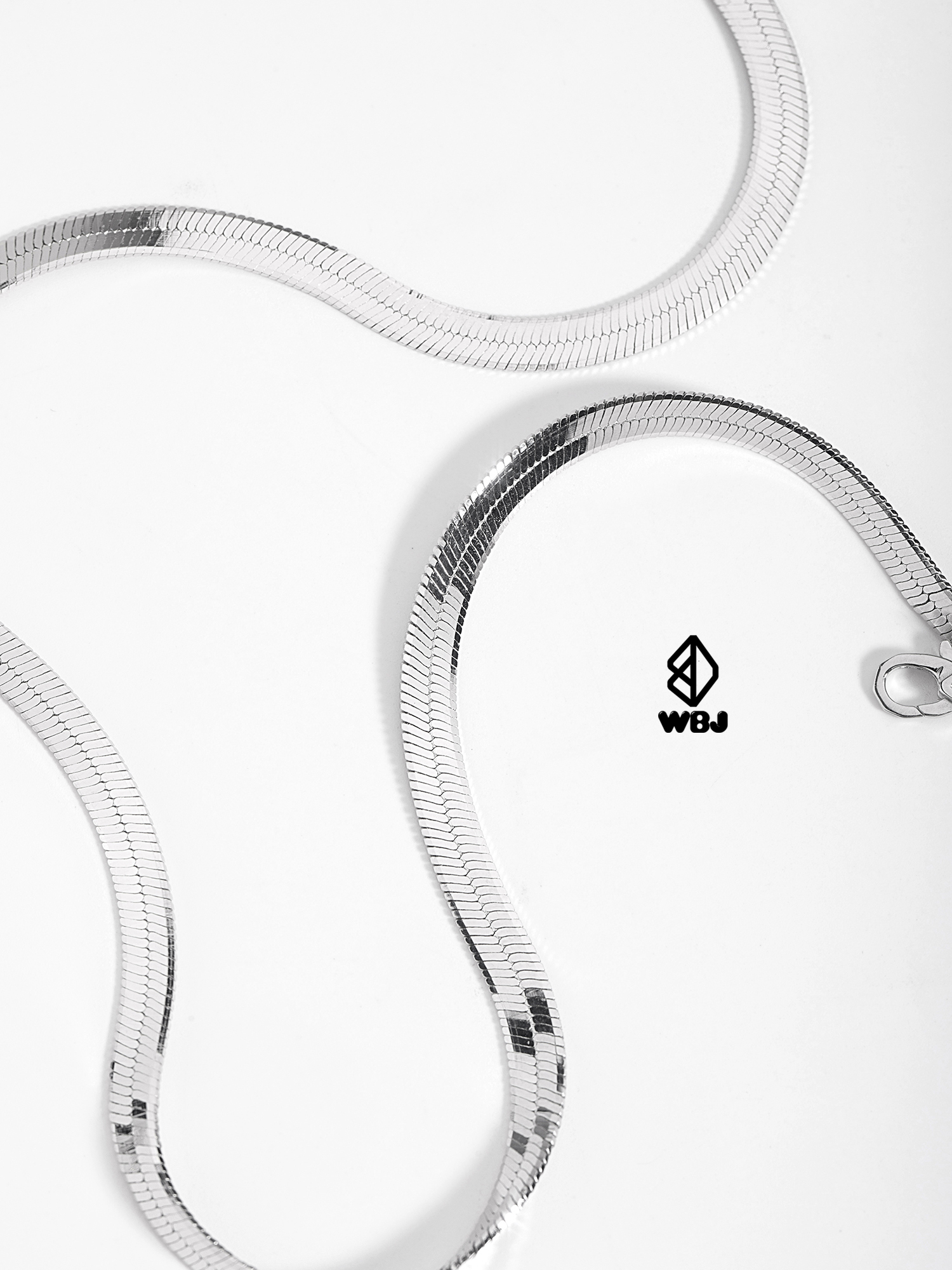 WBJ訂製珠寶 5mm刀片鍊 925純銀電鍍18K白金項鍊