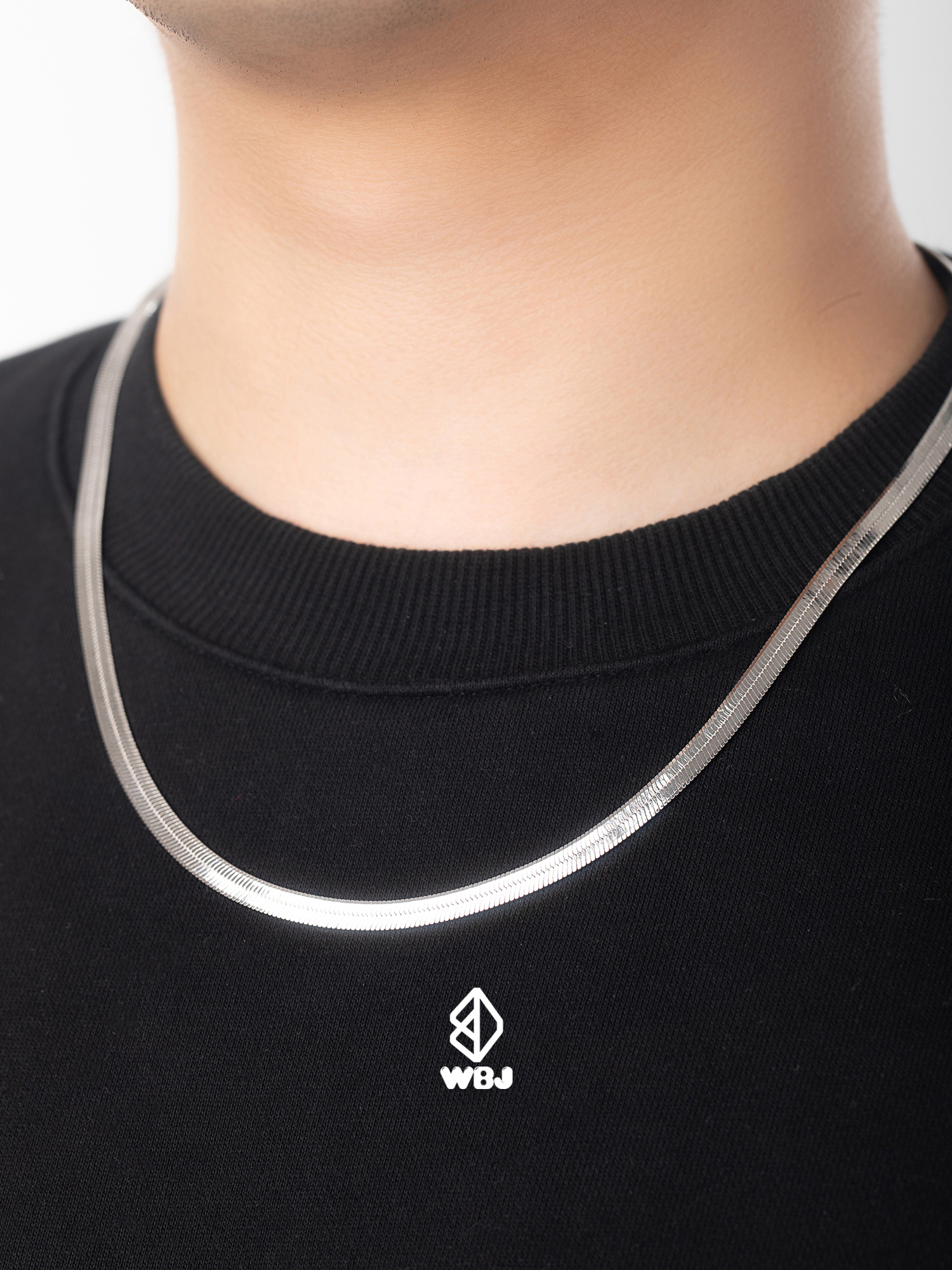 WBJ訂製珠寶 5mm刀片鍊 925純銀電鍍18K白金項鍊