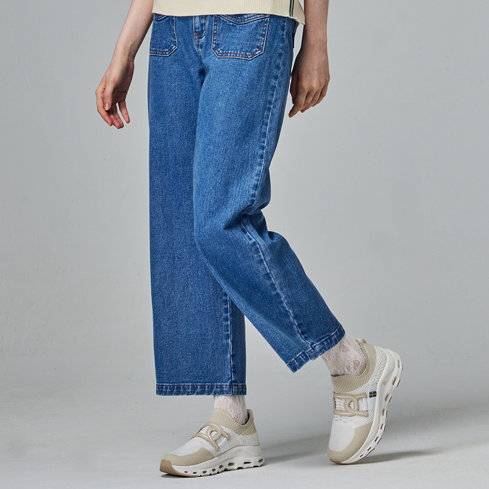 moz Swedish moose elastic denim pocket slim fit straight pants