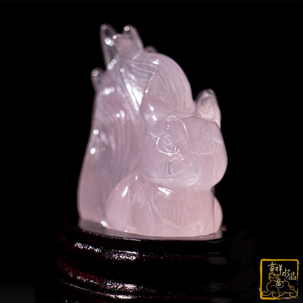 粉水晶九尾狐仙 147g 招桃花