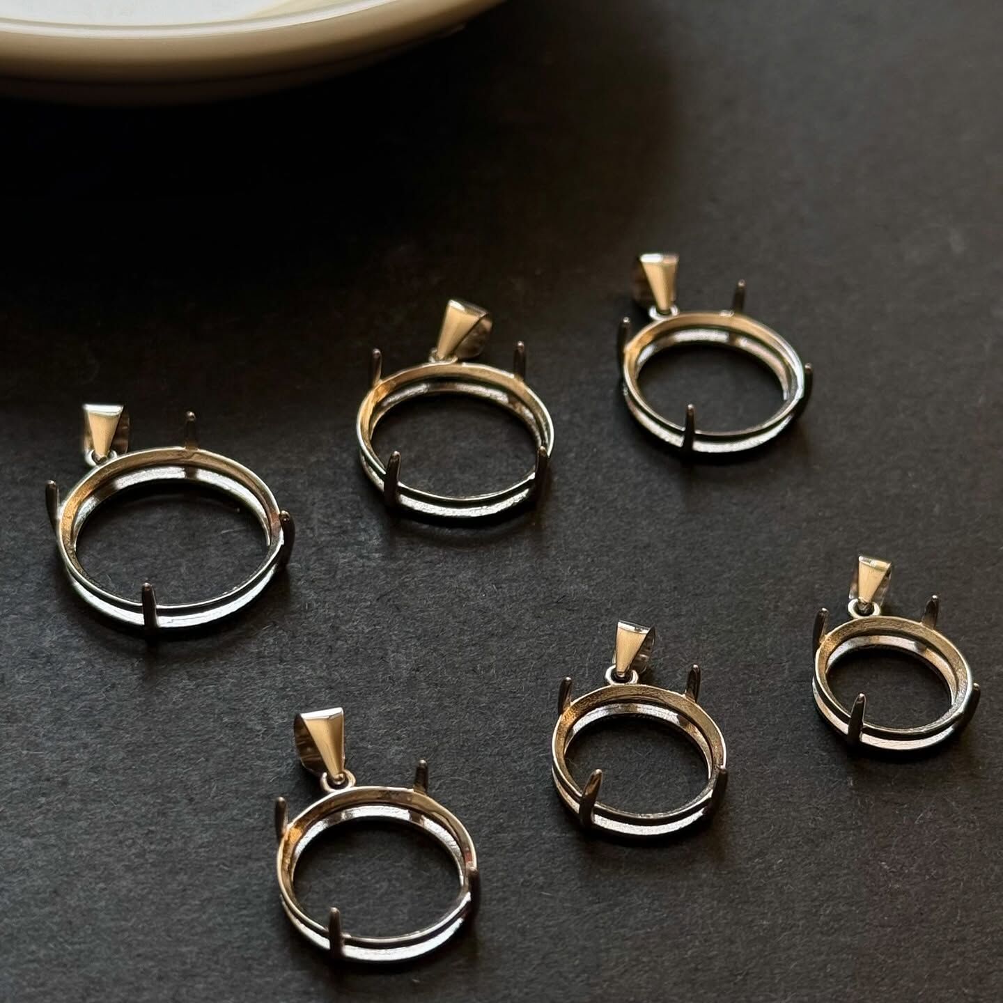 [原石] 水晶蛋面 空拖 項鍊吊墜 圓形水晶蛋面