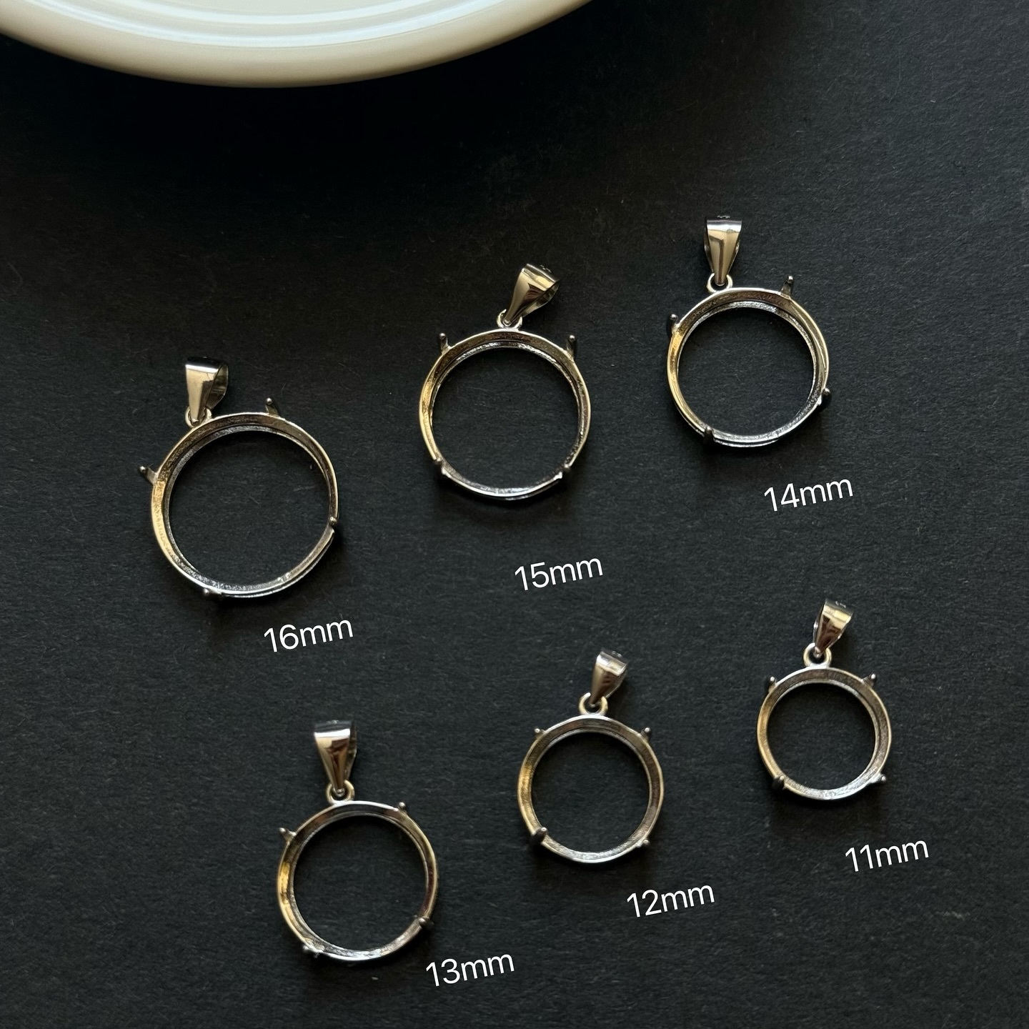 [原石] 水晶蛋面 空拖 項鍊吊墜 圓形水晶蛋面