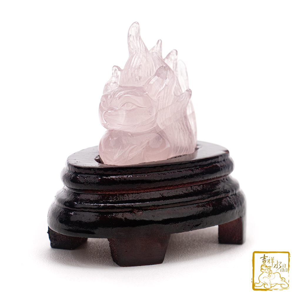 粉水晶九尾狐仙 109g 招桃花