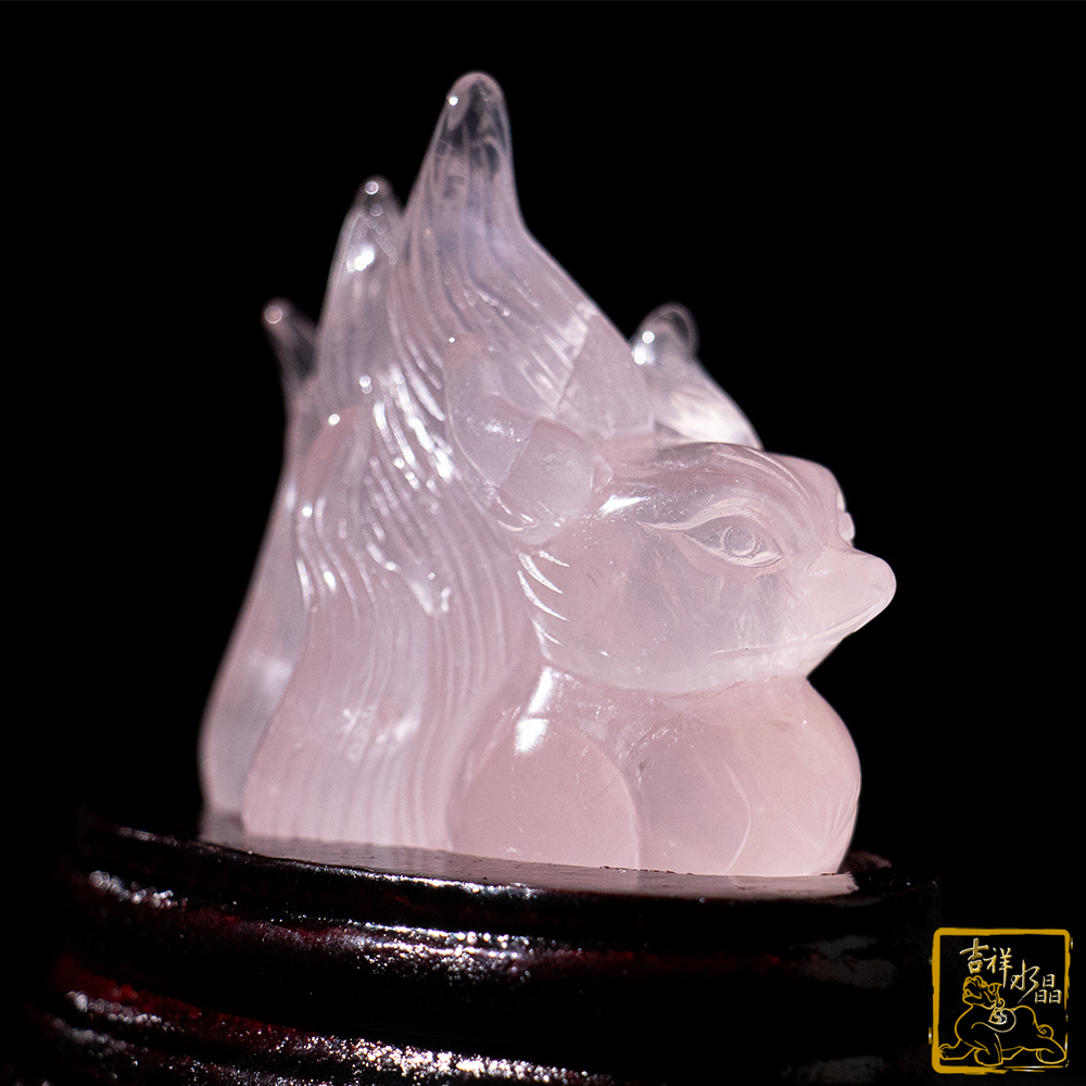 粉水晶九尾狐仙 109g 招桃花