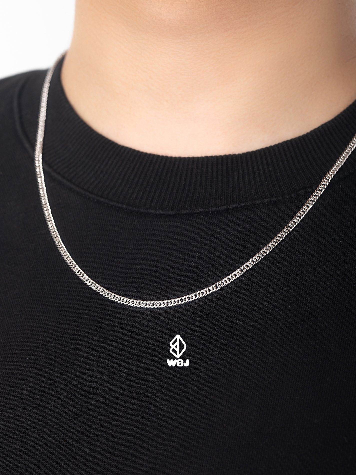 WBJ訂製珠寶 3mm多角度切割古巴鍊 925純銀電鍍18K白金項鍊