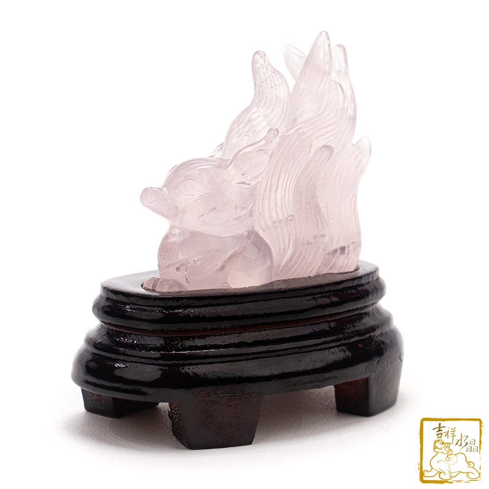 粉水晶九尾狐仙 142g 守護愛情