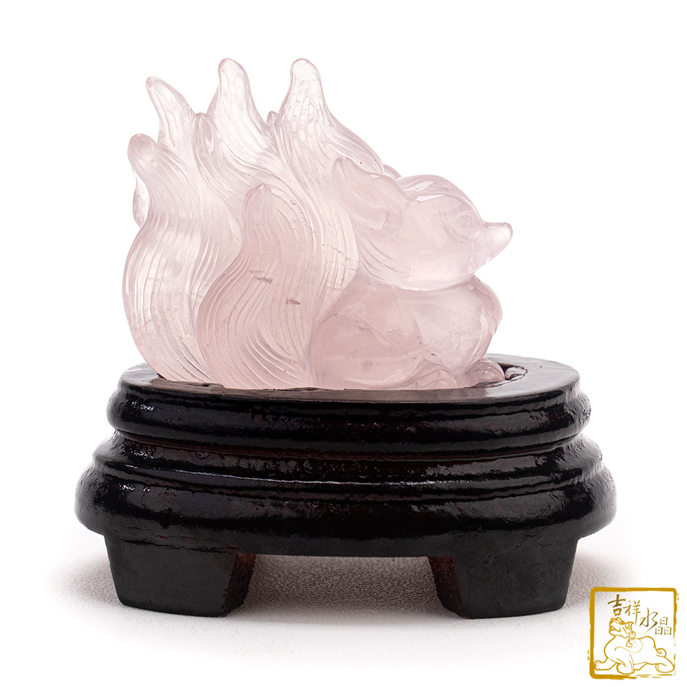 粉水晶九尾狐仙 138g 守護愛情