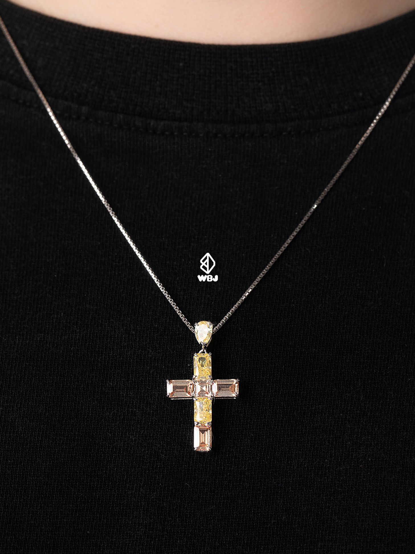 WBJ訂製珠寶 光輝十字架寶石吊墜
