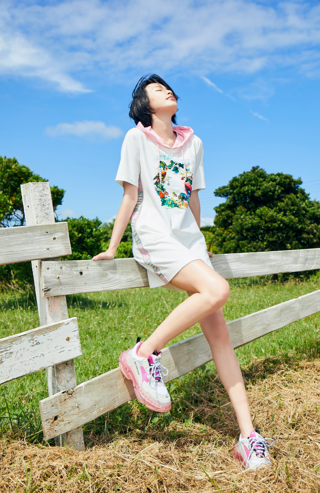 BC1EB002E1 濱海風情鳥語花香天然棉洋裝