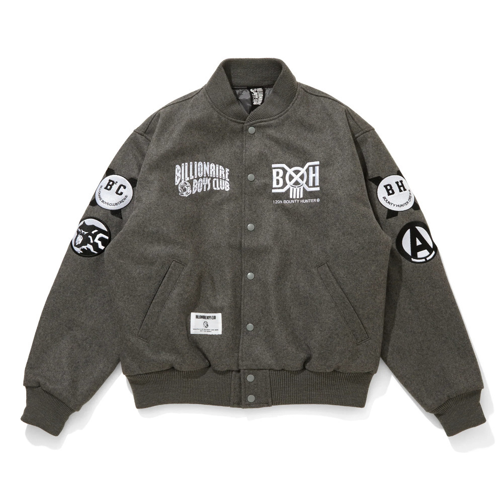 BBC X BOUNTY HUNTER MELTON VARSITY JACKET