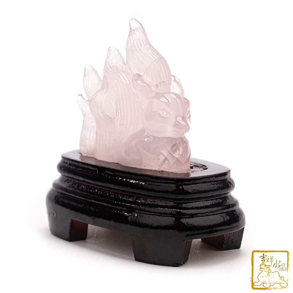 粉水晶九尾狐仙 168g 守護愛情