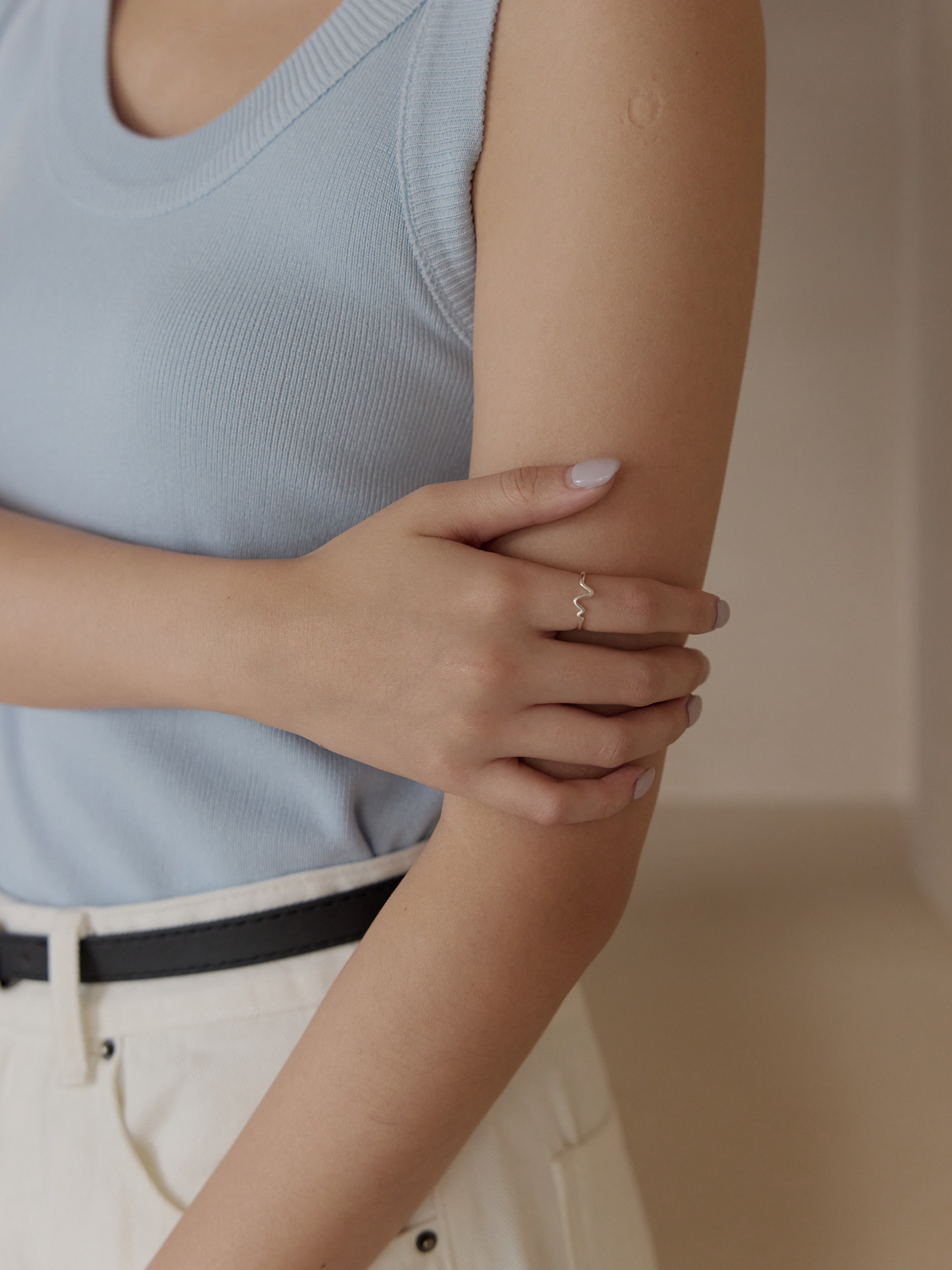 立體波動紋理開口戒