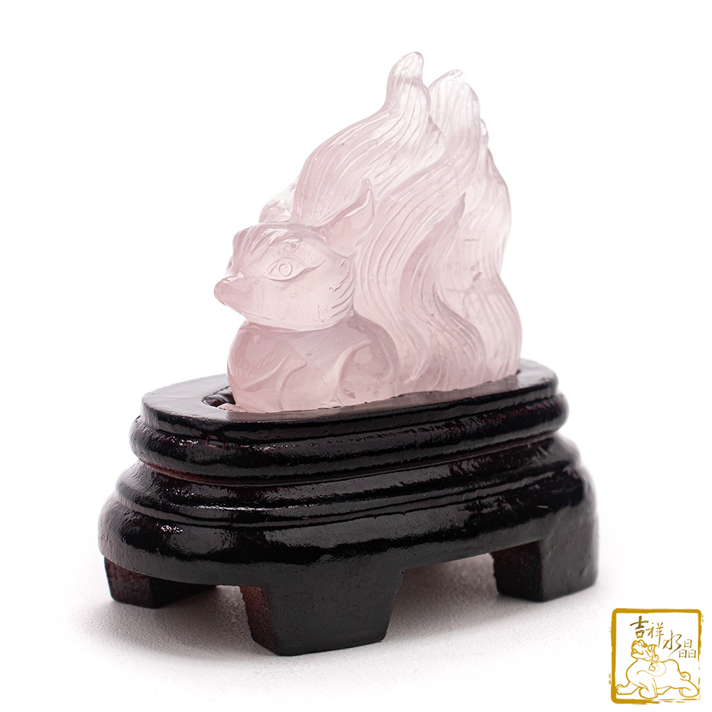 粉水晶九尾狐仙 143g 守護愛情