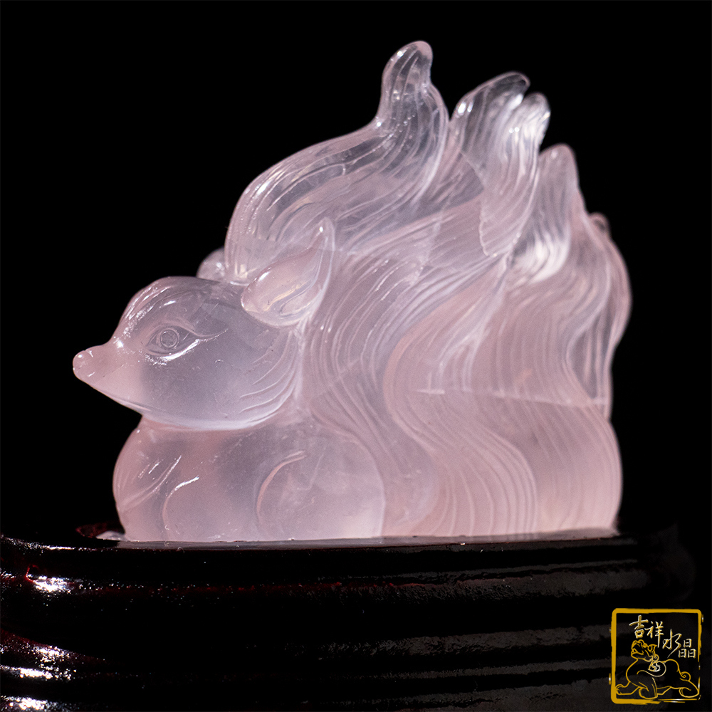 粉水晶九尾狐仙 143g 守護愛情