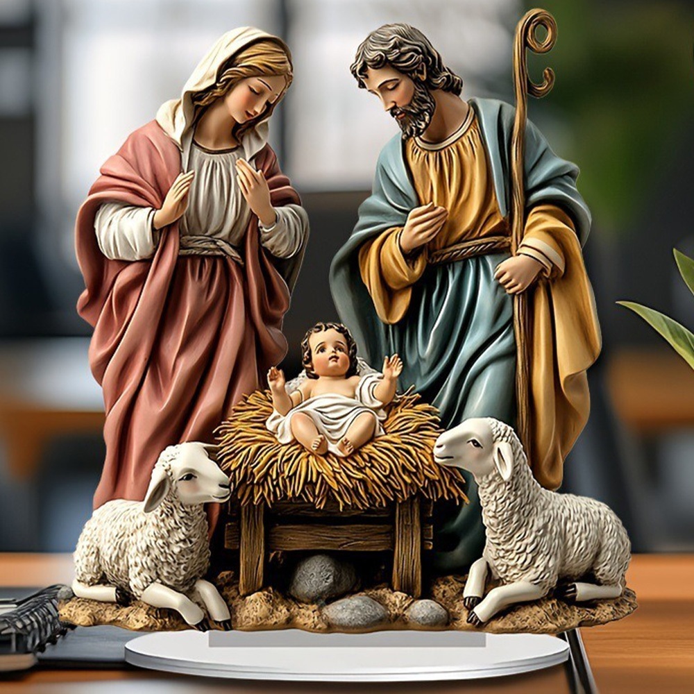 桌上擺件 桌面裝飾 裝潢 基督教 天主教 裝飾 擺件 耶穌誕生  聖誕節 耶誕節 客廳擺飾 牧羊人 壓克力 印刷 088