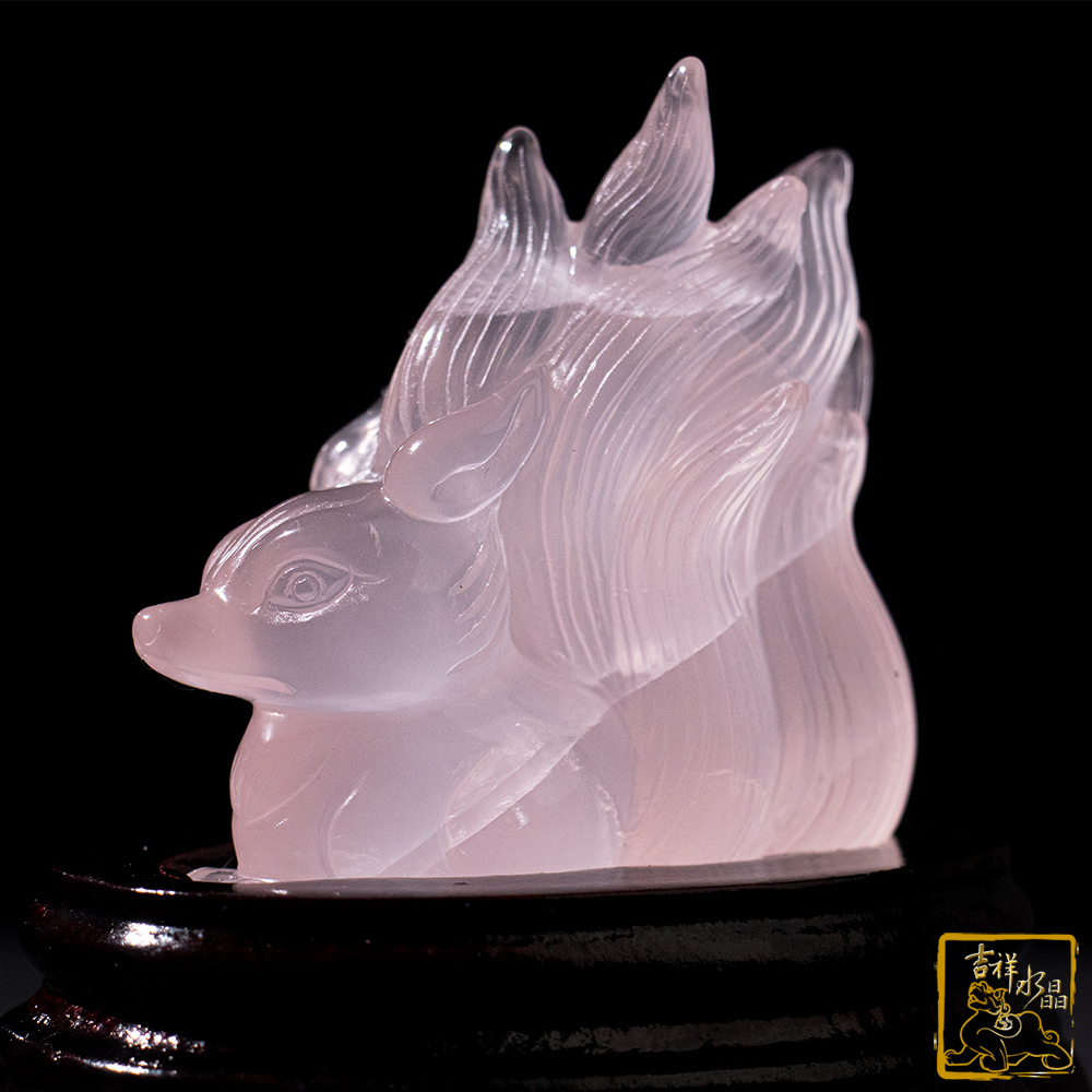 粉水晶九尾狐仙 153g 感情升溫