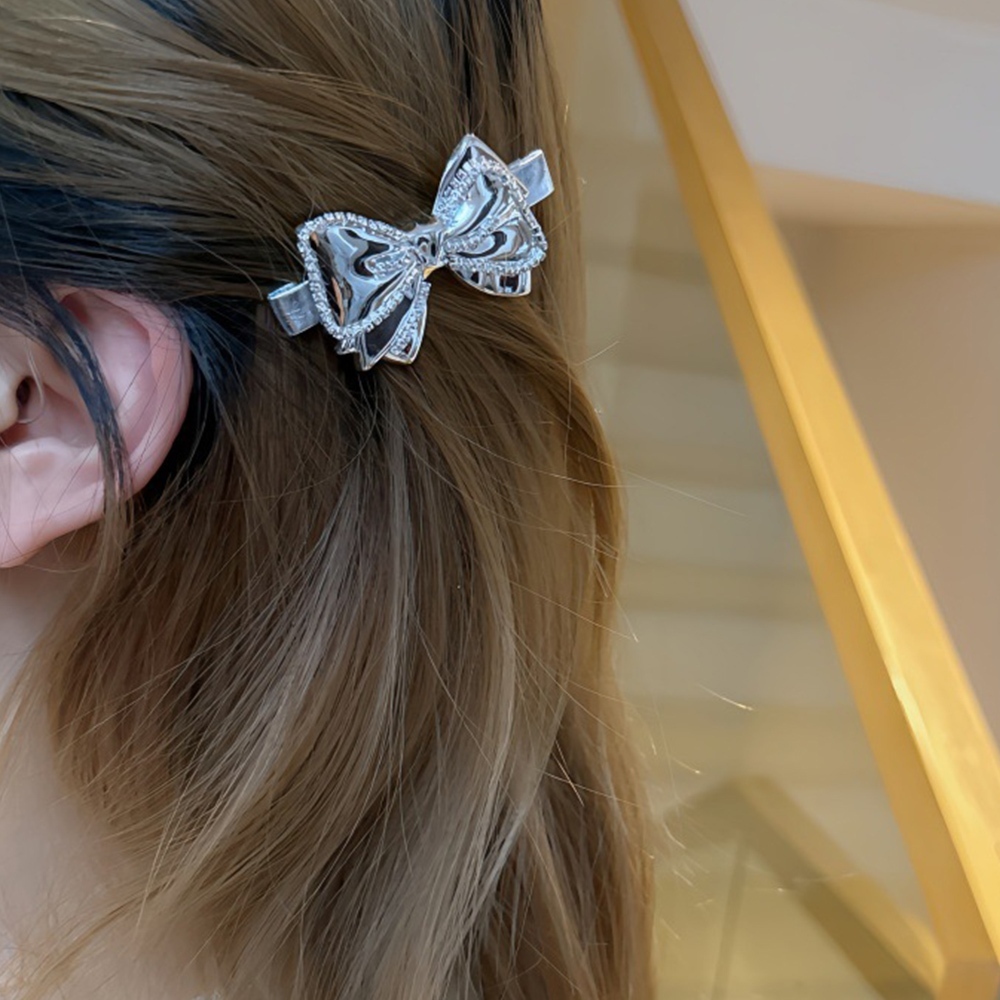 銀色髮夾 蝴蝶結夾 鴨嘴夾 一字夾 瀏海夾 側邊夾 碎髮夾 甜酷風 女生飾品 頭飾 配飾 鑲鑽夾子 髮夾女 髮飾 140