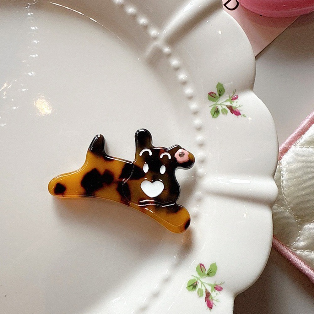 小狗髮夾 醋酸髮夾 一字夾 水鑽髮夾 卡通小狗 瀏海夾 側邊夾 碎髮夾 髮夾女 頭飾 女生飾品 夾子 配飾 髮飾 138