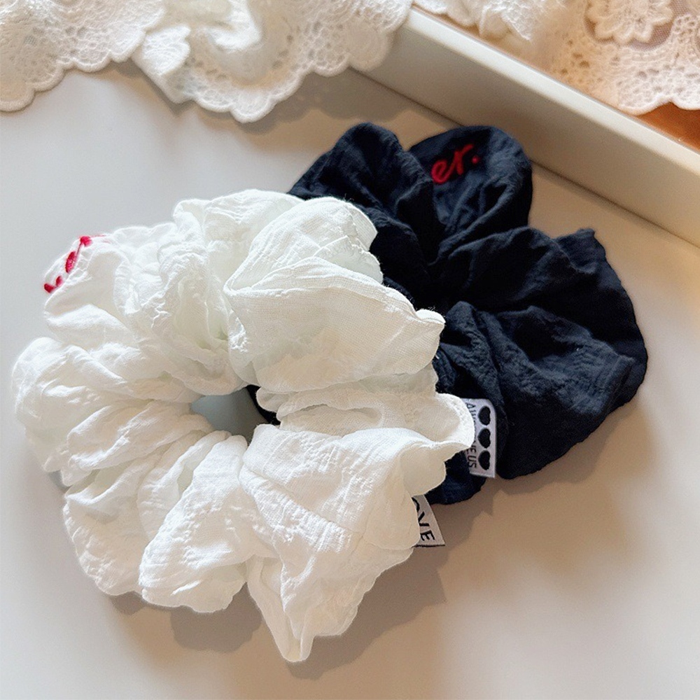 刺繡 髮圈 大腸圈 皺褶髮圈 字母髮飾 頭繩 綁頭髮 頭飾 馬尾髮圈 髮繩 大髮圈 女生髮飾 彈力髮圈 髮束 飾品129