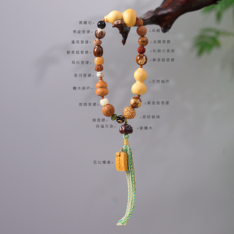 飾品 手串 菩提子手串 福祿葫蘆 佛珠手串 民族風 招財手鍊 福祿 葫蘆手串 菩提佛珠 招財納福 避邪 送長輩 077