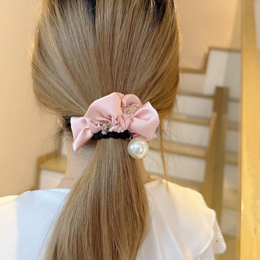 大腸圈 大髮圈 小香風 高馬尾髮圈 蝴蝶結 珍珠髮圈 髮圈 髮飾 綁頭髮 氣質 小皮筋 大腸髮圈 髮繩 頭繩 髮束114