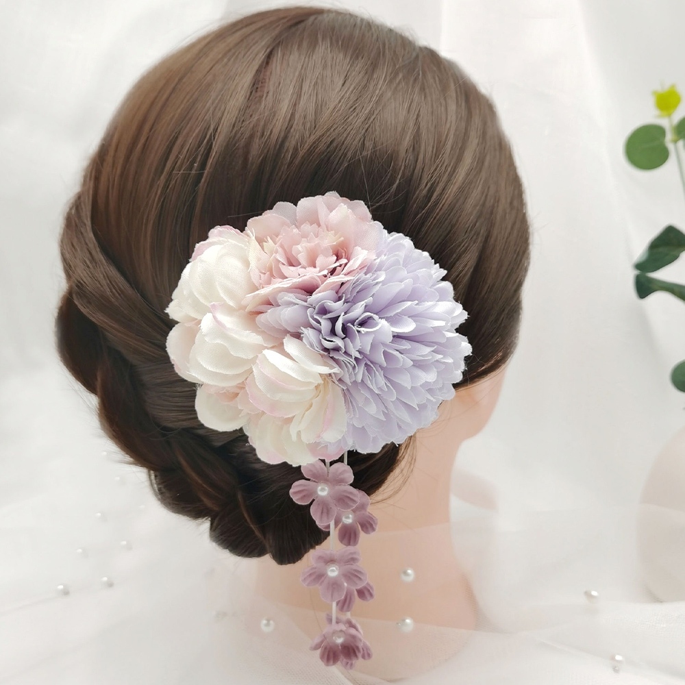 頭飾 古風 漢服 唐裝 模擬花朵 古裝 一字夾 花朵頭飾 髮夾 尖嘴夾 珍珠 小花 垂飾 髪飾女 夾子 裝飾 唯美117