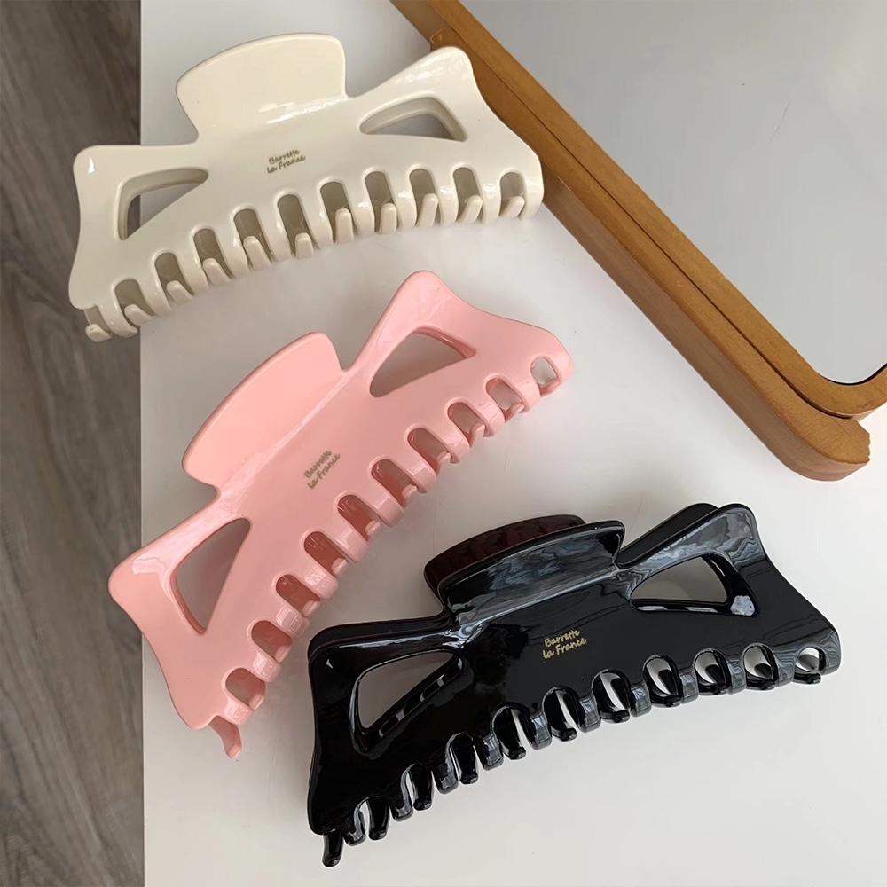 醋酸髮夾 盤髮夾 抓夾 奶油色 髮夾 夾子 髮飾 頭飾 慵懶風 鯊魚夾 超大號 女生髮飾 髮量多 氣質 法式髮夾 108